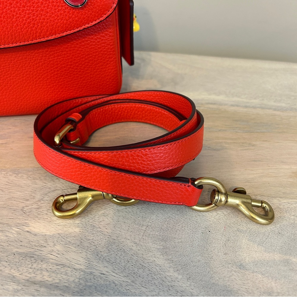 Coach Red Orange Cassie with Custom Pins, NWT! - Picture 11 of 13